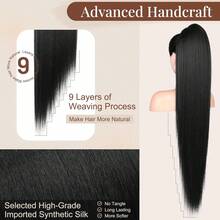26/30 Inch Straight Synthetic Hair Ponytail Extension, Soft Heat-Resistant Clip-On Ponytail Hair Piece - Multicolor - View 7