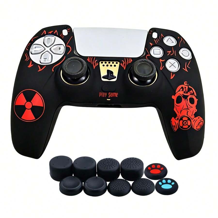 Robot Themed Soft Silicone Protective Cover Suitable ForPS5 Game Controller Shell Skin Controller Touchpad Sticker - View 1