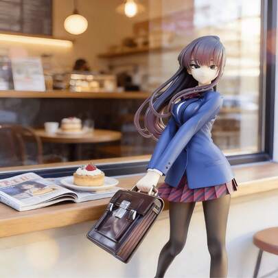 1pc Anime Schoolgirl Changeable Face Figurine Model, Bookshelf, Car Decor, Collectible Toy, Desktop Office Car Ornament, Ideal Gift For Anime Fans