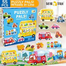beartale 55 peças Cartões de Quebra-cabeça com Tema de Animais e Transporte, Brinquedos Montessori, Cartões de Correspondência para Crianças Pequenas, Educação Precoce, Reconhecimento de Imagem e Linguagem, Brinquedos de Aprendizagem, Presente, Brinquedos Sensoriais, Escola, Aniversário, Brinquedos Artesanais, Suprimentos Escolares, Férias de Verão, Férias, Festa, Dia das Crianças, Dia das Mães - Multicolorido - Visão 6