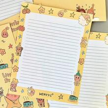 Bộ 4 phong bì hình ngôi sao hoạt hình + 4 tờ giấy viết thư, thiệp chúc mừng viết tay dễ thương, quà tặng. - Bộ - Xem 5