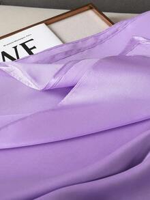 1pc Women's Solid Color New Silk Satin Scarf, Suitable For Wedding, Shawl, Beach Headwrap,Travel Essential,Holiday - Lilac Purple - View 5