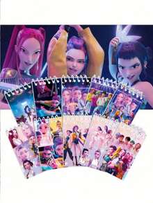 10 cuốn sổ tay mini xoắn ốc K-POP Huntri/X, sổ ghi nhớ theo chủ đề, quà tặng tiệc thần tượng, quà tặng trẻ em - Nhiều màu - Xem 3
