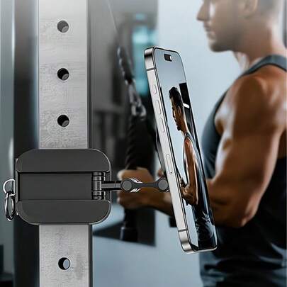 3-In-1 Magnetic Phone Holder, Premium Travel Stand, Slouchy Bracket, Magnetic Phone Mount, Suitable For Gym, With 20 Powerful N52 Magnets, Portable Phone Stand For Garage, Gym, Travel, With Tray Clip, Unisex Gift For Home Gym, Airplane, Car, High-Speed Rail, Desk