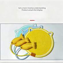 Cotton Rope Woven Cat Scratcher, 2-In-1 Cat Scratching Board With Fish Toy, Pet Bed Mat For Sleeping & Play - 35CM - View 9
