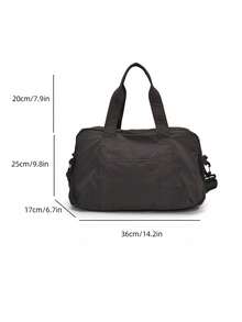 Túi Boston màu xám thoải mái, túi nylon mềm nhẹ có thể gấp gọn với nhiều ngăn, ba lô đi học/sinh viên, hành lý du lịch ngắn ngày tối giản, túi xách đi làm, túi thể thao thường ngày. - Màu xám đen - Xem 9