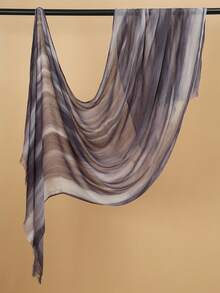 1件时尚新款扎染印花穆斯林头巾披肩，具有自然褶皱纹理 - 彩色 - 查看 23