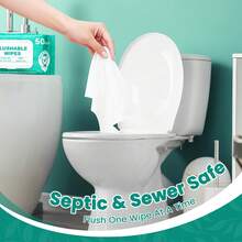 3-Pack (150 Wipes) – Large Flushable Adult Wipes – 8.27" X 5.7" – Soft, Gentle, Fragrance-Free, PH-Balanced Non-Woven Toilet Wipes – XL - 3P - 查看 6