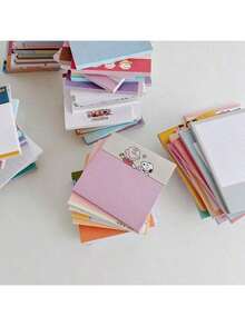 SNOOPY Cartoon Sticky Notes, Multi-Pack, Includes Designs With Charlie Brown, Convenient Square Size, Smooth Writing Non-Blotting. Can Be Used As Memo Notes, Diary Decorations, And DIY Collages, Suitable For Students, Diary Creators, And Daily Use. Perfect Choice For Christmas Gifts And Stationery Organization, A High-Value Creative Product. - Multicolor - View 5