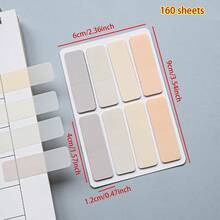 160pcs 1 Style Gradient Color Sticky Notes, Index Tabs, Book Labels, Note Labels, Annotation Labels, Colored Page Marker Tabs For Book Annotation, File Classification And Book Notes - one-size - View 24