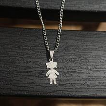 Women's Chain Necklace, Girl, Boy, Son, Daughter, Child, Couple, Silver, Silvery Mini Pendant Choker Necklace - 女款 - 45厘米 - 查看 2