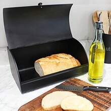 AuldHome - Caja de pan negra con diseño de granja y estilo retro esmaltado - negro - Ver 3