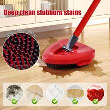 Mop Handle Ocedar, Scrub Brush And Spin Mop Base Compatible With O Cedar EasyWring 1 Spin Mop, 4 - Section Spin Mop Handles And Base EasyWring Spin Mops - RED-3 - 查看 7