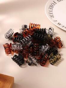 10/20/30pcs Polka Dot Transparent Claw Clips, Women Bangs Clip, Hairpin For Updo, Mini Hair Claw Hair Accessories (Random Color),Festival,Party - Multicolor - View 3