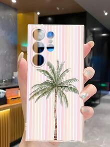1个彩色条纹椰树透明软手机壳，兼容华为荣耀、Galaxy A04e/12/A13/A14/A34/A50/A52/A53/A54/S21/S22/S23/S24/S25/S25Ultra/S25FE/S26/S26 Plus/S26 Ultra/S26 Edge、6A/7A/8A、12T/13T/15T/15T Pro - 無色 - 查看 6