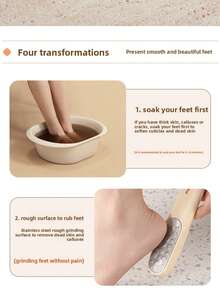 Professional Stainless Steel Foot File - Durable Rust-Proof Handle,Pedicure Scrubber For Both Wet And Dry Feet, Essential Tool For Home Spa, Pedicure, And Nail Care, High-Quality Fine And Coarse Grit Scrubber, Ergonomic Grip, Foot Grater With Handle For Achieving Smooth Feet At Home Spa,Great Gift For Graduation Season,Toe Gap Cleaner, Foot Washing Soft Brush, Dead Skin Exfoliating Brush, Foot Scrubber, Foot File, Foot Washing Brush, Toe Gap Brush - Multicolor - View 9