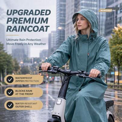 一件加长款分体式户外防雨雨衣，成人加大码外套，防水防风，适合户外骑行、徒步、电动自行车、摩托车、自行车等，也可作为礼物送给朋友。