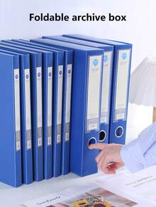 1/5 chiếc bìa đựng tài liệu gấp gọn, nhiều kích cỡ, hộp đựng tài liệu A4, dung tích lớn, chất liệu PP, chống thấm nước và chống bẩn, hộp lưu trữ tài liệu, đựng hợp đồng và chứng chỉ, tùy chọn độ dày 20mm/35mm/55mm, thích hợp cho văn phòng, trường học, tổ chức nhân sự, bìa đựng tài liệu gấp gọn, quà tặng tựu trường/tốt nghiệp (nhãn ngẫu nhiên) - A4 - Màu xanh dương - Xem 11