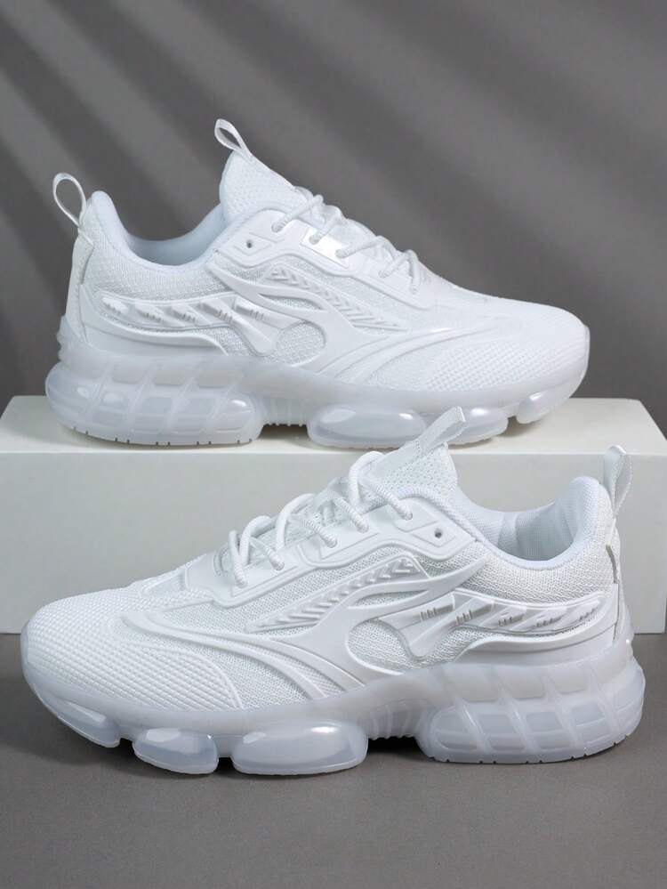 Fashion Casual Men's Shoes,Classic Stylish Men Sports Shoes Lace-Up Running Shoes,Personalized Men Sneakers Street Casual Shoes - White - View 2