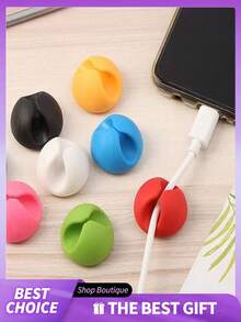 3/5/10pcs Cable Organizer Set, Desktop Cable Management Holder, Hidden Smartphone Charging Dock, Suitable For Bedside, Kitchen And Office, Multifunctional PP Material Desktop & Car Cable Organizer - Multicolor - View 5
