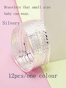 12pcs Luxury Minimalist Parent-Child Bracelet, Stacking Thin Bangle - Multicolor - View 22