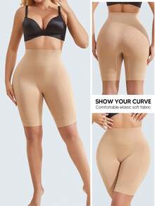 Women's High Waist Shaping Shorts, Shapewear, Tummy Control, Butt Lifting - Apricot - View 7