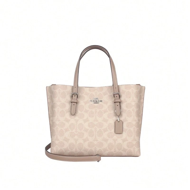 Coach品牌印花女士斜挎单肩包 - 沙黃色配灰褐色CV965SVPWH - 查看 1