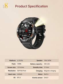 D8智能手表，女士智能手表，时尚女士智能手表，优雅纤薄设计，1.53英寸高清触摸屏，全触控显示，高亮度屏幕，3ATM防水，游泳防水，IPX8级防水，超长续航 - 查看 12