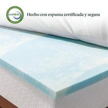 Zinus Topper Sobrecolchón King Refrescante de Memory Foam de 10 cm con Esencia de Té Verde Enviado en Caja y con Garantía de 5 años - Azul - Ver 6