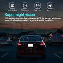 Cámara de salpicadero para automóvil con doble lente GYIOEUPT, cámara frontal 1080P y trasera 480P incorporada, pantalla IPS de 2 pulgadas, visión nocturna infrarroja, gran angular, DVR universal para automóvil - A - Ver 6