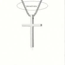 1pc Men's Titanium Steel Minimalist Cross Pendant Necklace, Suitable For Daily Decoration Wear Stainless Steel Jewelry Fathers Day Gift School Halloween Accessories Punk Streetwear Accessories Jeans Accessories - Multicolor - View 10