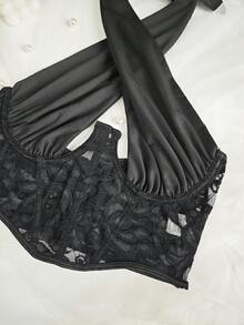 Sexy Hollow Out Camisole Cropped Top, Summer Clothing - Black - View 9