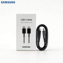 Samsung Dual USB-C Interface 3A Data Cable Global Version EP-DA705 Length Is 1M Support 60W/45W/25W Charger Suitable For Smart Phones, Tablets And Laptops - Multicolor - View 1