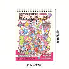Set de 8 piezas/1 libro de pegatinas de escena miniatura 3D, pegatinas de colección de escenas de simulación operativa miniatura creativa con materiales ricos, patrones de dibujos animados lindos, adecuado para estudiantes de primaria y secundaria, entusiastas de la artesanía, scrapbooking, planificadores DIY, pegatinas de juguete, libro de pegatinas de paisajes, papelería, recompensas para estudiantes, regreso a la escuela, regalos de cumpleaños - azul - Ver 11