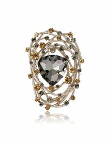Stylish Geometric Crystal Glass Brooches For Women Unisex Rhinestone Pins Banquet Jewelry Clothing Accessories/Friends Gathering Badges New Gifts - Small Glass (4113) - View 6
