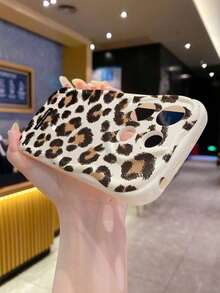 1 chiếc ốp lưng điện thoại thời trang chất liệu TPU, họa tiết da báo màu nâu kem, chống sốc, chống trượt, bảo vệ toàn thân, tương thích với iPhone, Honor. - Màu be - Xem 7