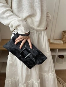 Túi xách nữ kiểu dáng phong bì đa năng mới năm 2026, túi xách tay tối giản phong cách retro thường ngày. - màu đen - Xem 10