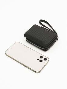 MINGYOU Short Tri-Fold Handbag Wallet, PU Leather Women's Multi-Function Wallet With Zipper, Large Capacity Coin Purse, ID Card Holder - Black - View 7