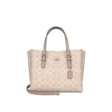 Coach品牌印花女士斜挎单肩包 - 沙黃色配灰褐色CV965SVPWH - 查看 9