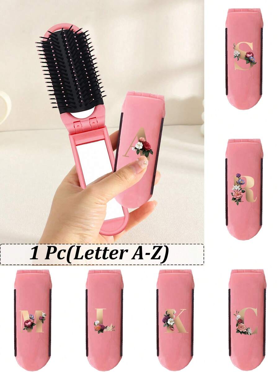 1pc 2-In-1 Foldable Hair & Makeup Mirror – Portable, Tabletop, Contemporary Beauty Tool For Travel,Folding Comb With Makeup Mirror, Easy To Carry, Perfect For Travel Outgoing Use, Dual-Use Air Cushion Comb, Scalp Massage Hair Comb,Convenient Girl Gifts Makeup Tool Sets Ideal Gifts, Portable Travel Supplies Travel Necessities. Perfect Gift And Souvenir For Birthdays, Holidays, Parties, Weddings (Bridesmaids), Mother's Day - Multicolor - View 1