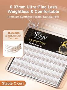 60pcs/Box Mermaid Segment Eyelash Extensions, Fashionable DIY Makeup Daily Wear False Eyelashes, Individual Cluster Lashes, Cartoon Style Eyelashes, Eyelash Extension Supplies - View 9