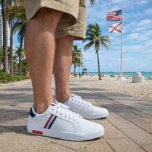 Men's White Sneakers Casual Lightweight Comfortable Adult New Arrival Versatile And Elegant Style For All Occasions - Red White - View 13