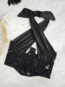 Sexy Hollow Out Camisole Cropped Top, Summer Clothing - Black - View 7