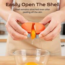 1pc Stainless Steel Egg Shell Opener, Multi-Functional Egg Cracker Tool For Raw And Boiled Eggs, Handheld Kitchen Gadget, Easy To Peel And Separate Shells, Quickly Open Raw Or Cooked Eggs Without Messing Up The Shells. Suitable For Daily Cooking Egg Peeling And Cracking. Ergonomic Handheld Design, Made Of Durable PP And Stainless Steel, Different From Typical Egg Shell Openers, Our Egg Shell Opener Has A Comfortable Handle Shape. - Multicolor - View 6