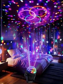 Disco Ball Projector | Smart Lamp With Stand | Decorative Projection Lamp | USB Powered, No Remote Control | Desktop Or Wall-Mounted | Music Synchronized Flashing LED Lights | RGB Night Light | Office And Car Atmosphere Smart Lamp | Perfect Gift For Party, Dance Room, Bedroom, Living Room, Christmas, Valentine's Day, Halloween - Multicolor - View 4