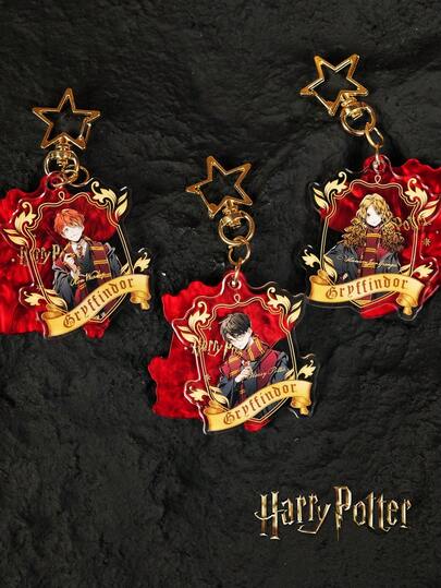 Harry Potter Set de llaveros acrílicos en serie - Diseño de doble capa de mica con Harry, Hermione, Ron, Malfoy y Tom - Llaveros únicos para fans, coleccionistas y regalos, de vuelta a la escuela