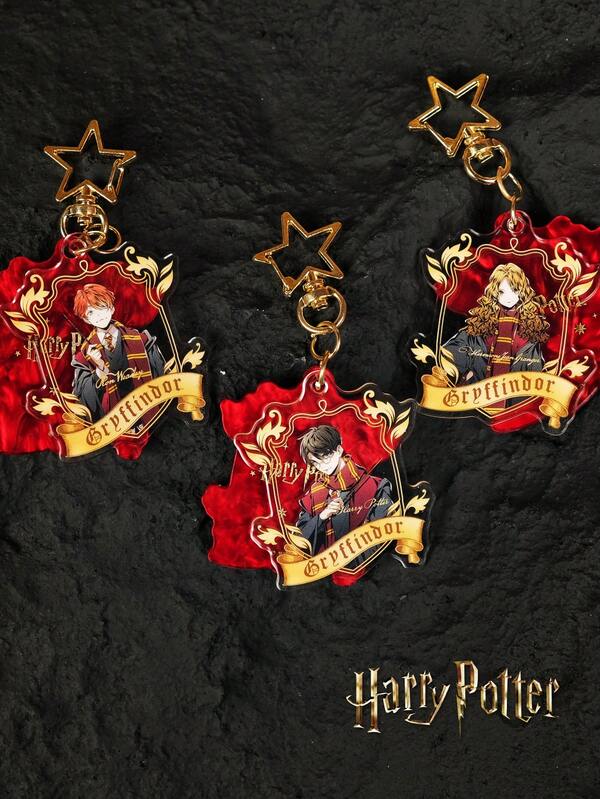 Harry Potter Series Acrylic Keychain Set – Double-Layered Mica Design Featuring Harry, Hermione, Ron, Malfoy & Tom – Unique Keychains For Fans, Collectors & Gifts, Back To School