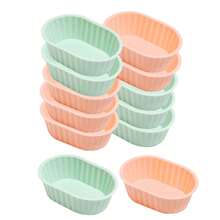 12 khuôn silicon hình bầu dục họa tiết hoa dùng làm bánh, khuôn muffin. - Xem 18