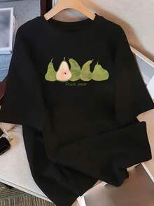 Camiseta de Mujer de Manga Corta con Diseño Exclusivo y Estampado, Novedad Verano 2025, Top Holgado de Media Manga para Mujer - Negro - Ver 5