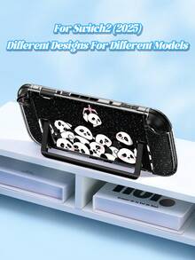 1pc Panda Claw Machine Graphic Design Transparent Glitter Protective Case, Compatible With Nintendo Switch 2 (2025) / Switch OLED Console And Joy-Con Controllers, Best Gift For Switch Gamers - Multicolor - View 5